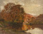 Alfred East Lake in Autumn oil painting artist